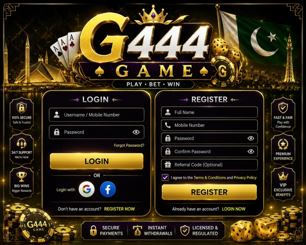 G444 Game Register and Login Guide 2026