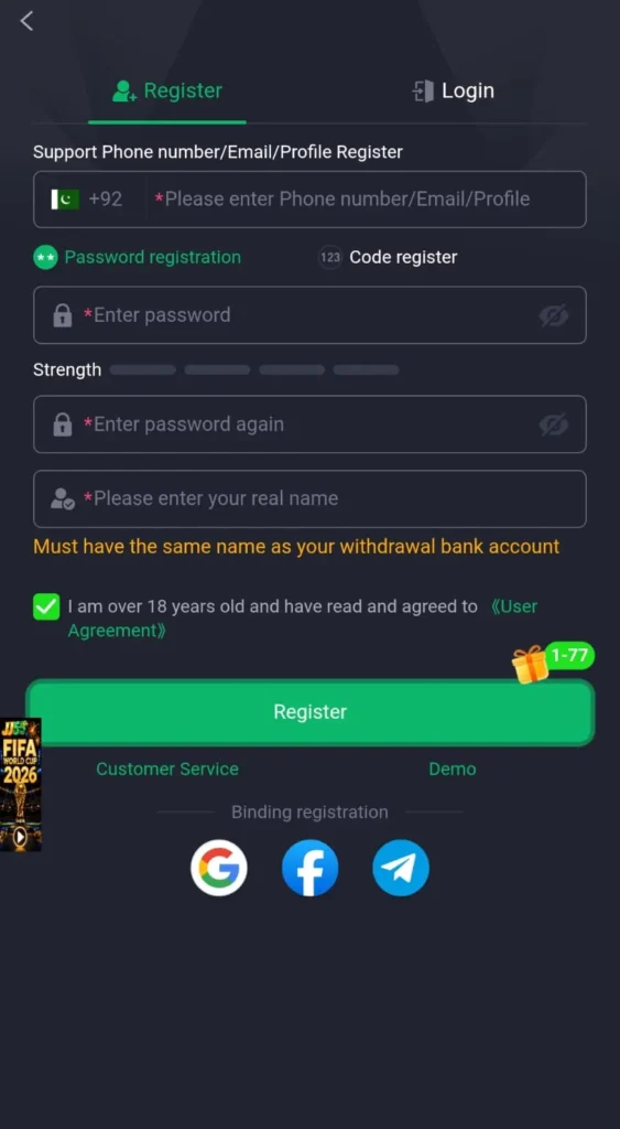 JJ55 Game Login